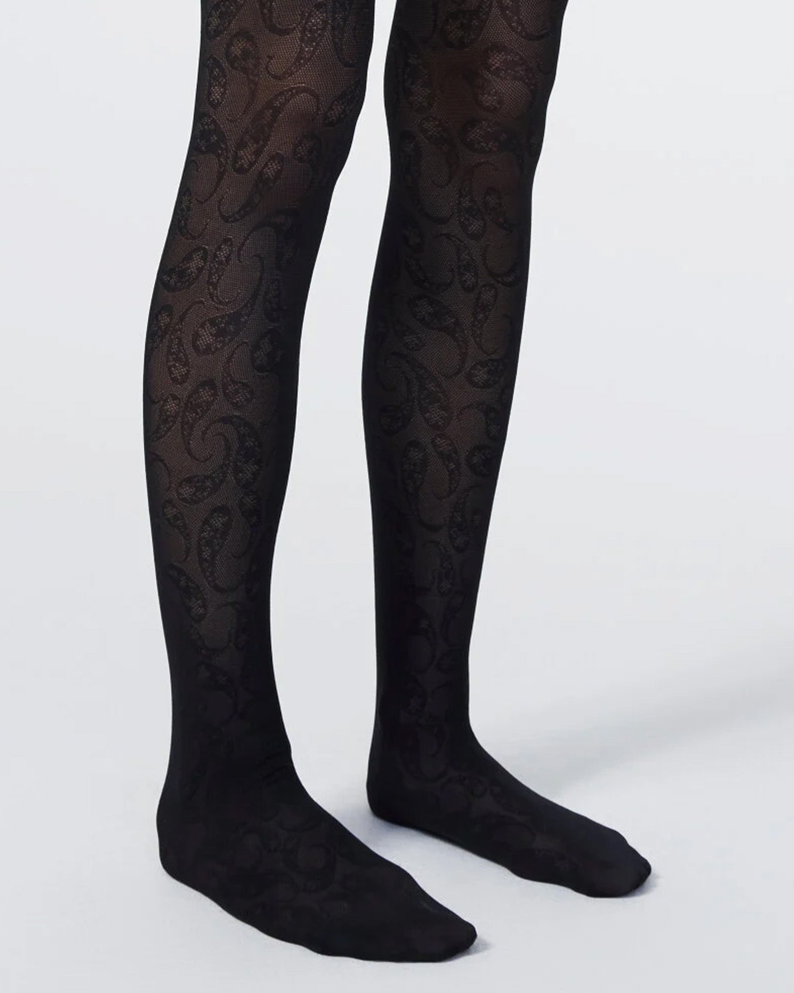 Rodebier Colab Paisley Tights - Black