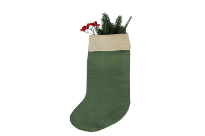 MagicLinen Forest Green Zero-Waste Christmas Stocking
