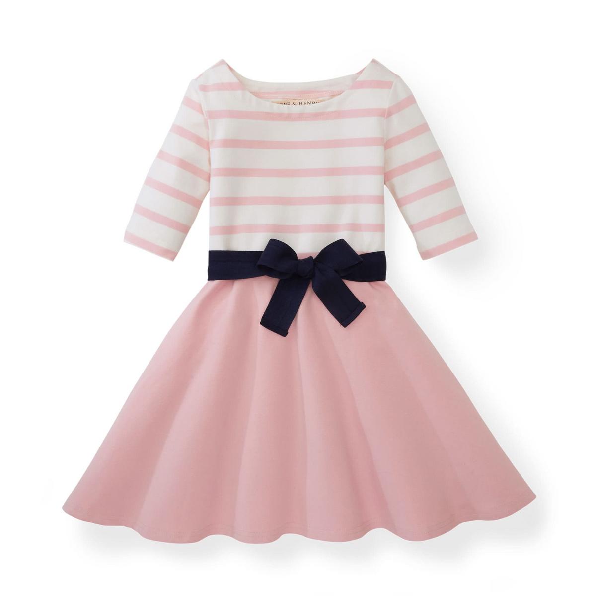 Lightweight Blocked Skater Dress - Light Pink