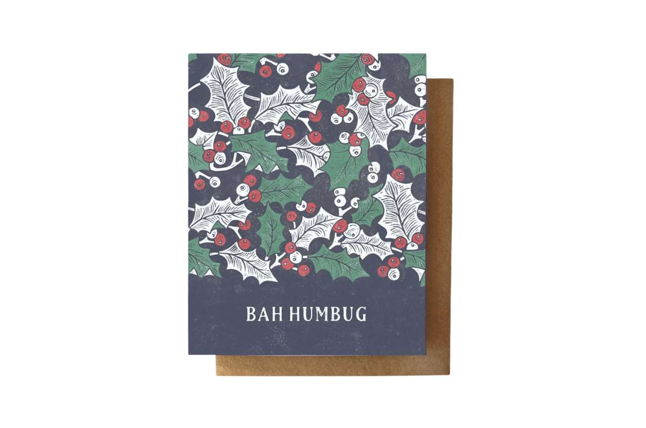 Root & Branch Paper Co. Bah Humbug-Holly Christmas Card Eco Friendly Seasonal Greeting Cards