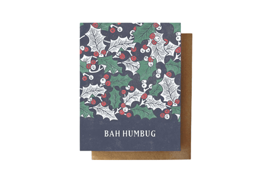 Root & Branch Paper Co. Bah Humbug-Holly Christmas Card Eco Friendly Seasonal Greeting Cards