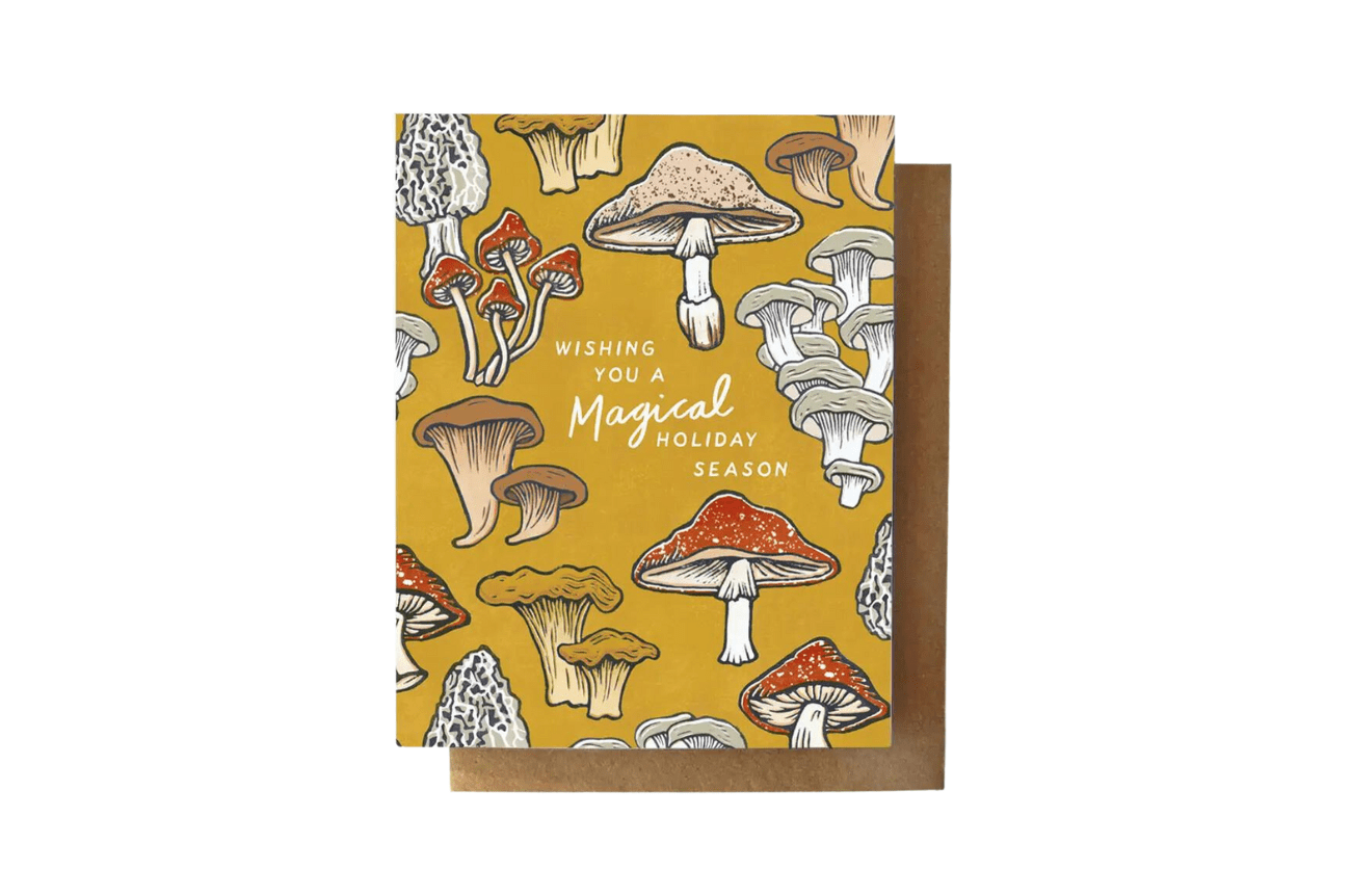 Root & Branch Paper Co. Magical Holiday Season-Mushroom Holiday Card Eco Friendly Seasonal Greeting Cards