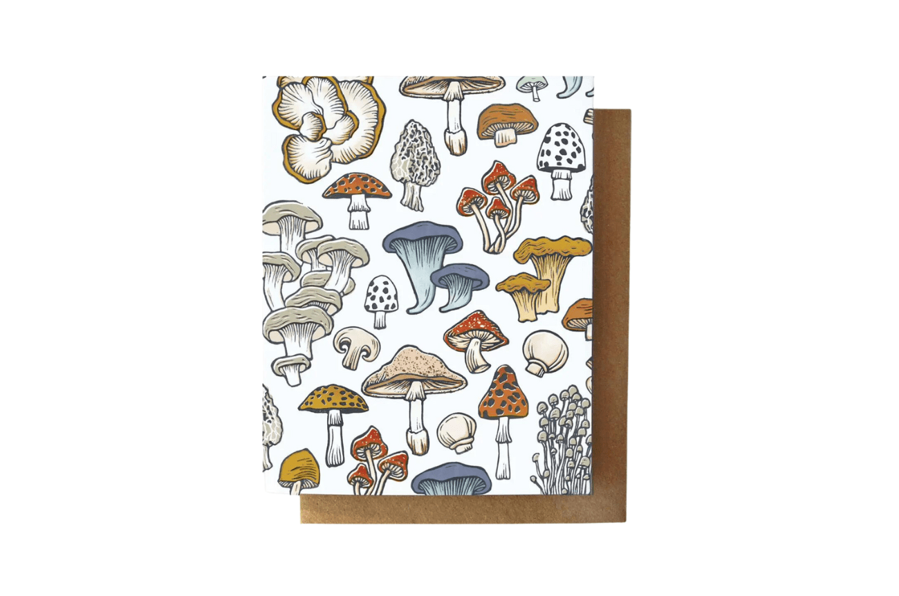 Root & Branch Paper Co. Mushroom+Fungi Everyday Greeting Card Eco Friendly Seasonal Greeting Cards