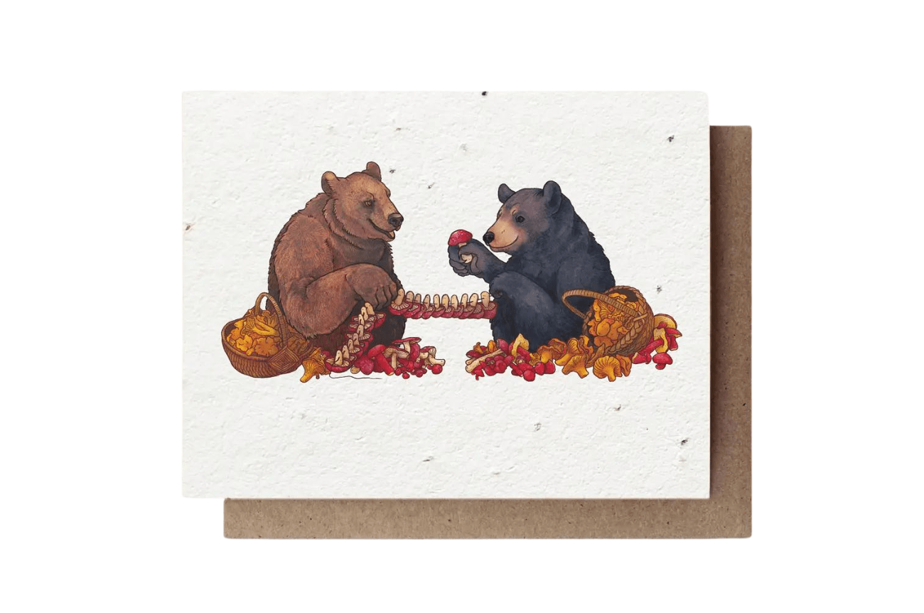 Small Victories Bears & Mushrooms Individual Plantable Seed Cards