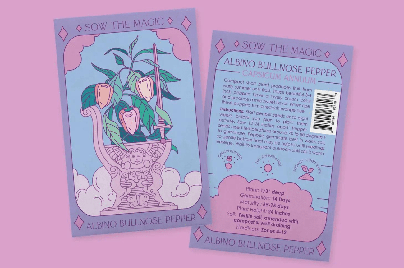 Sow the Magic Albino Bullnose Pepper Tarot Seed Collection