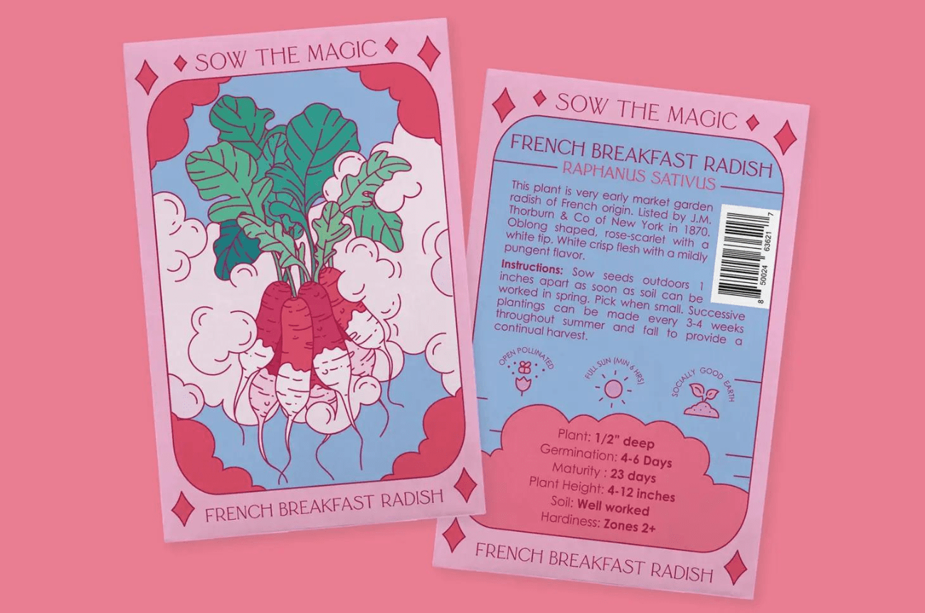 Sow the Magic French Breakfast Radish Tarot Seed Collection
