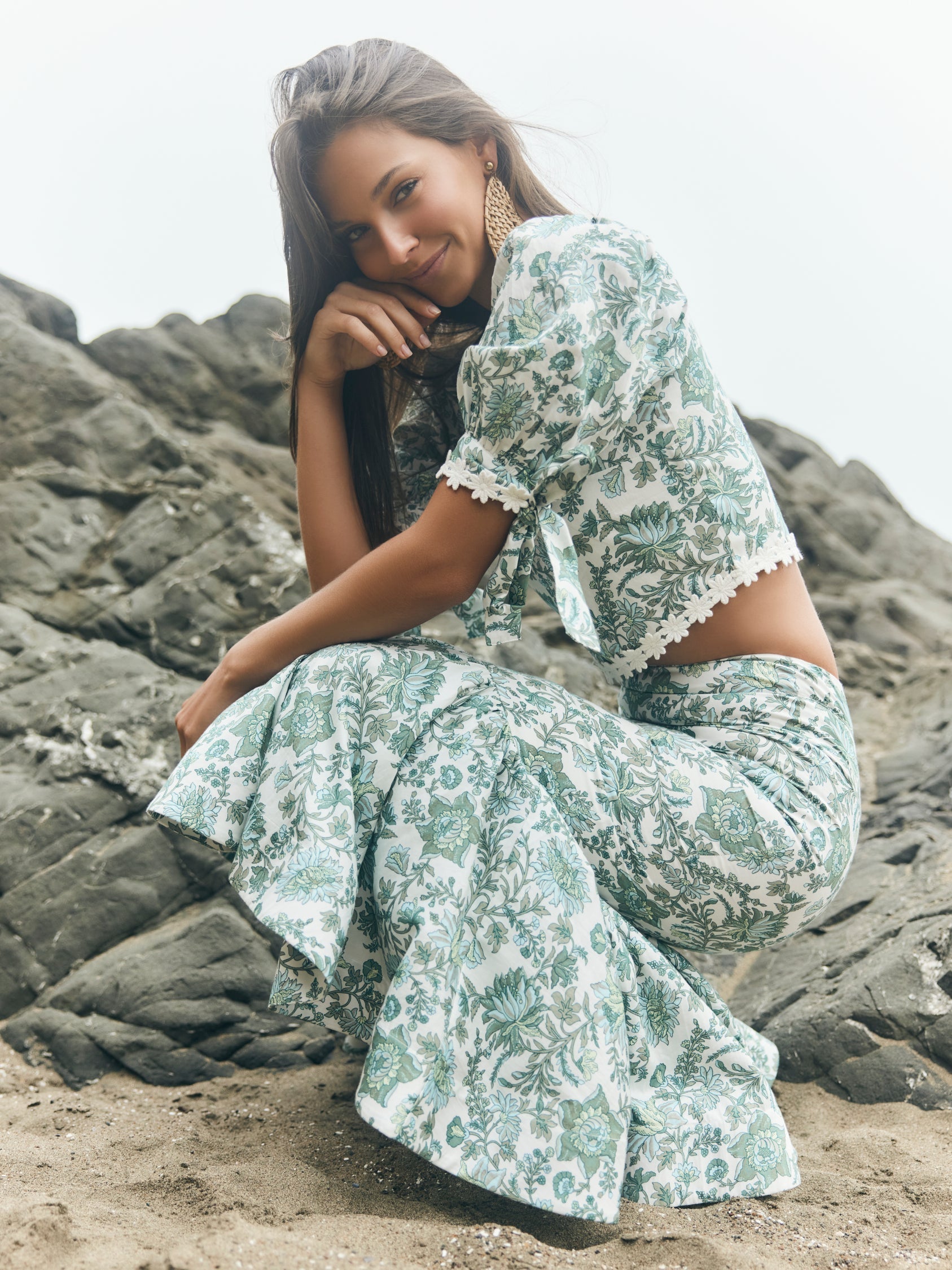 Patsy Pencil Skirt - Sweetgreen Floral