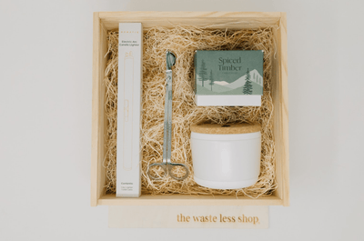 The Waste Less Shop Spiced Timber / Silver Candle Gift Bundle