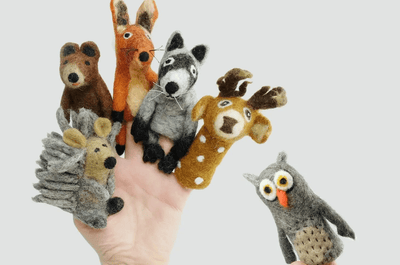 The Winding Road Felt Finger Puppets-Forest Friends