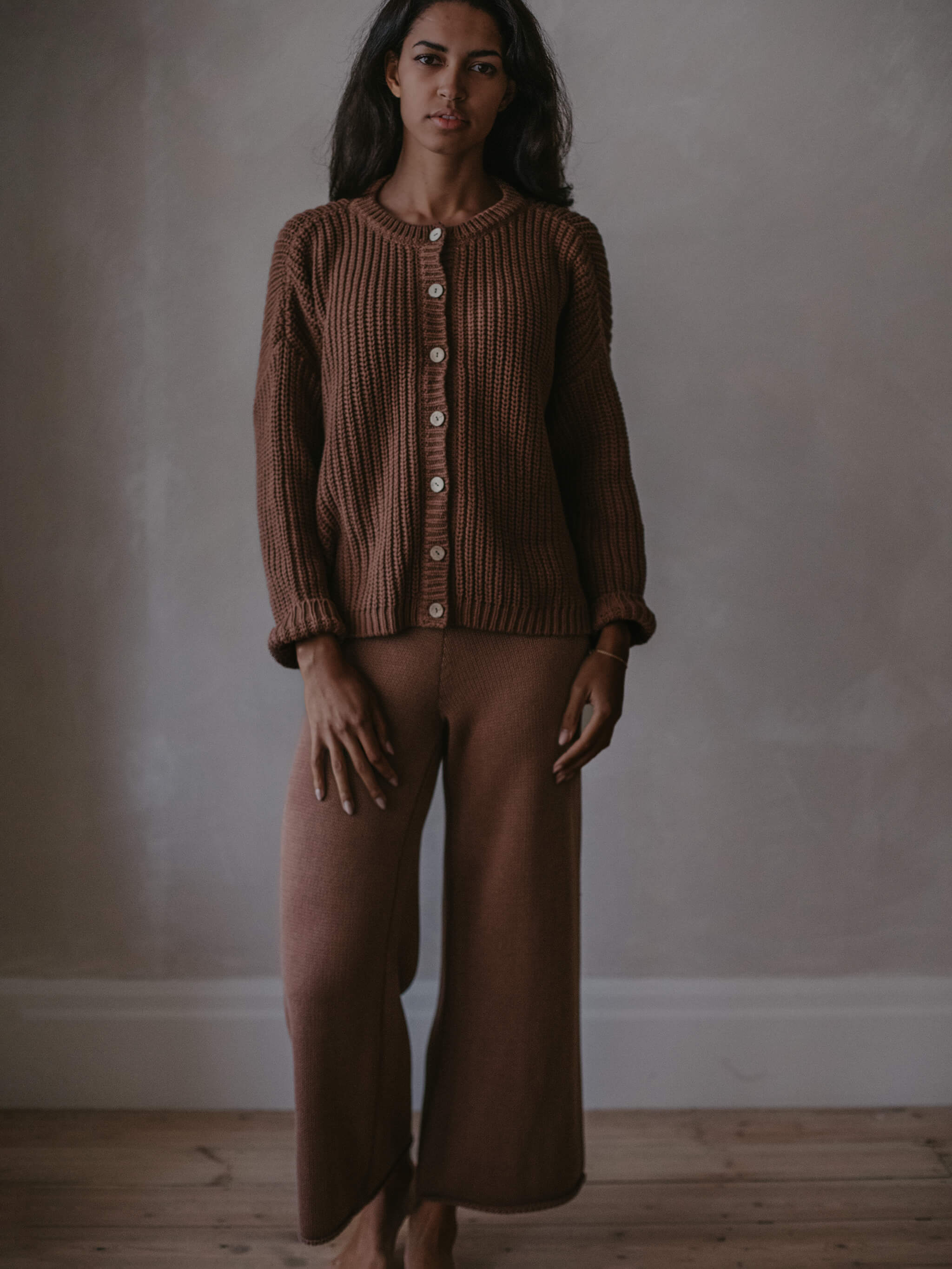 The Wide Leg Knit Trouser Women's - Mocha