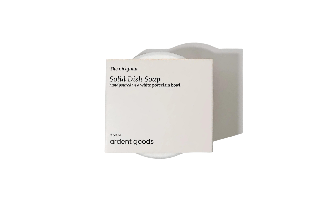 Ardent Goods Solid Dish Soap in Porcelain Bowl