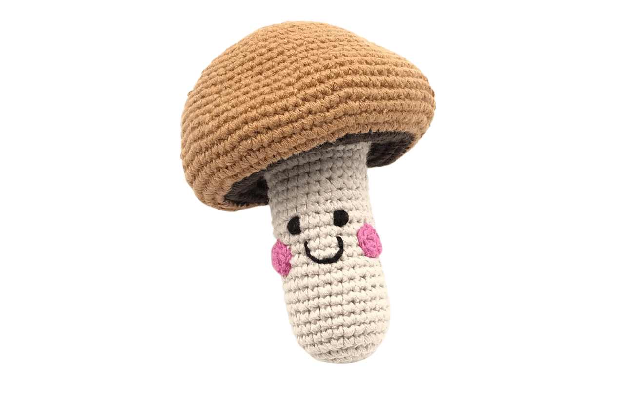 Pebble Friendly Mushroom Rattle Fair Trade Baby Rattles