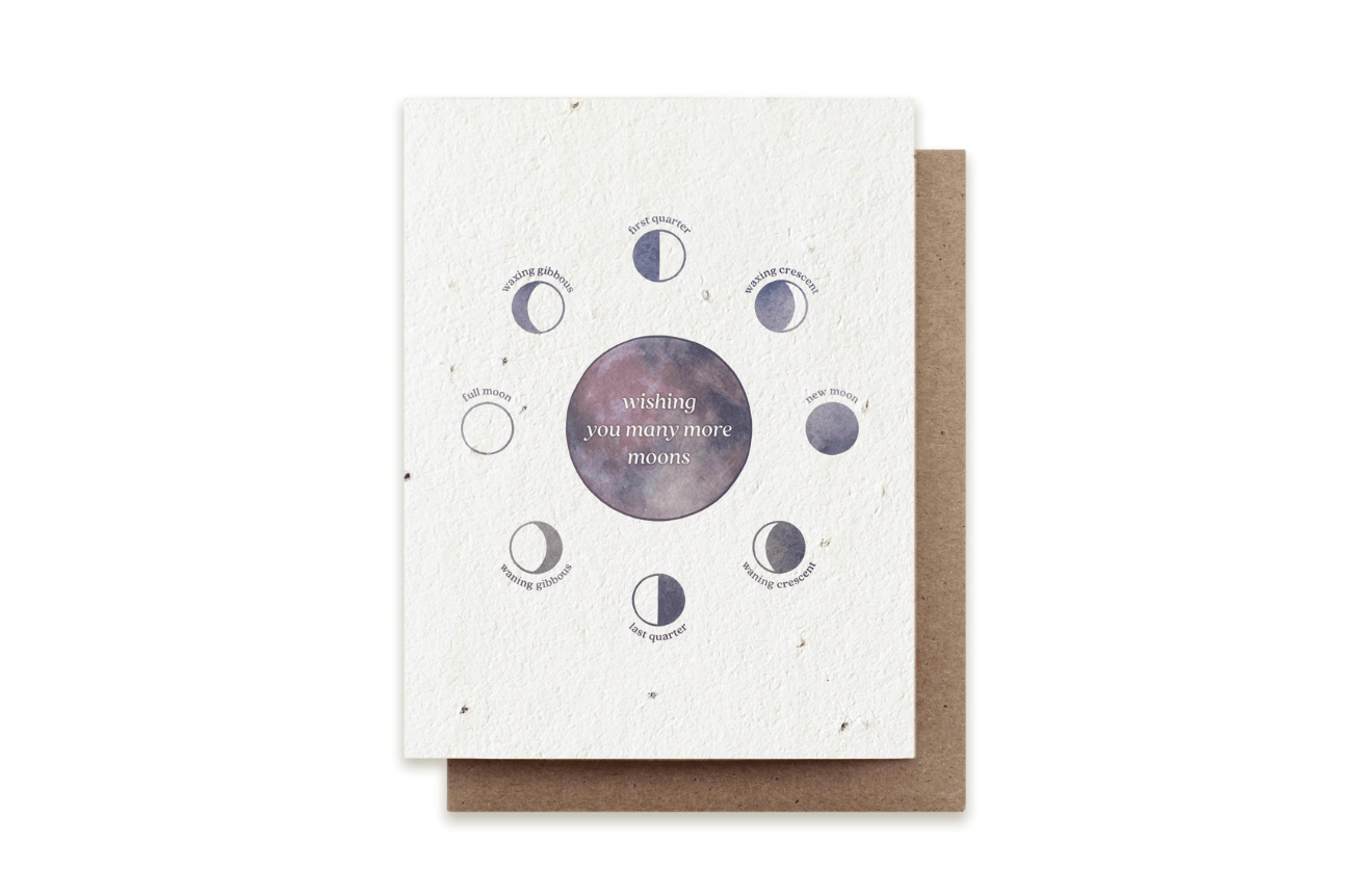 The Bower Studio Moon Birthday "Wishing you many more moons!" Individual Plantable Seed Cards