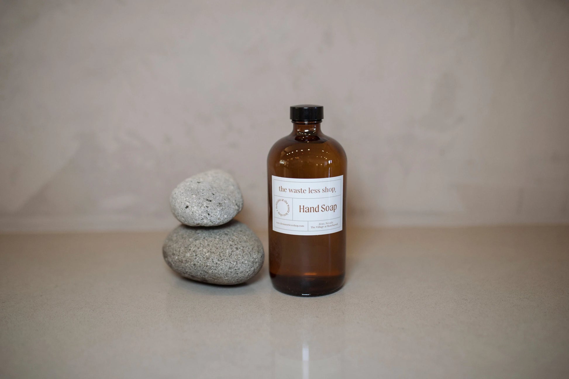 The Waste Less Shop LOCAL DELIVERY Amber Glass Bottle Hand Soap