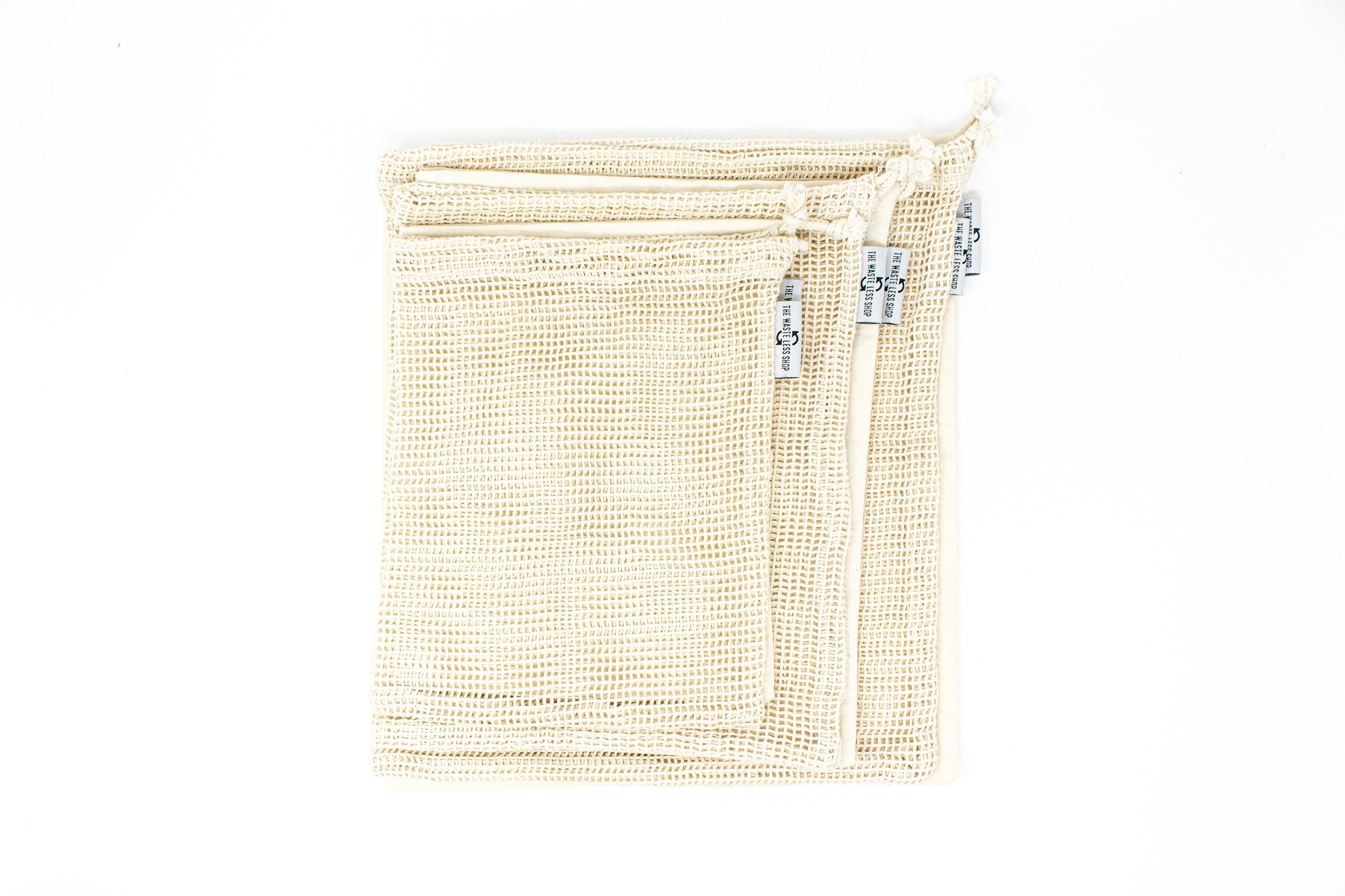 The Waste Less Shop Organic Cotton Produce Bags - Set of 6
