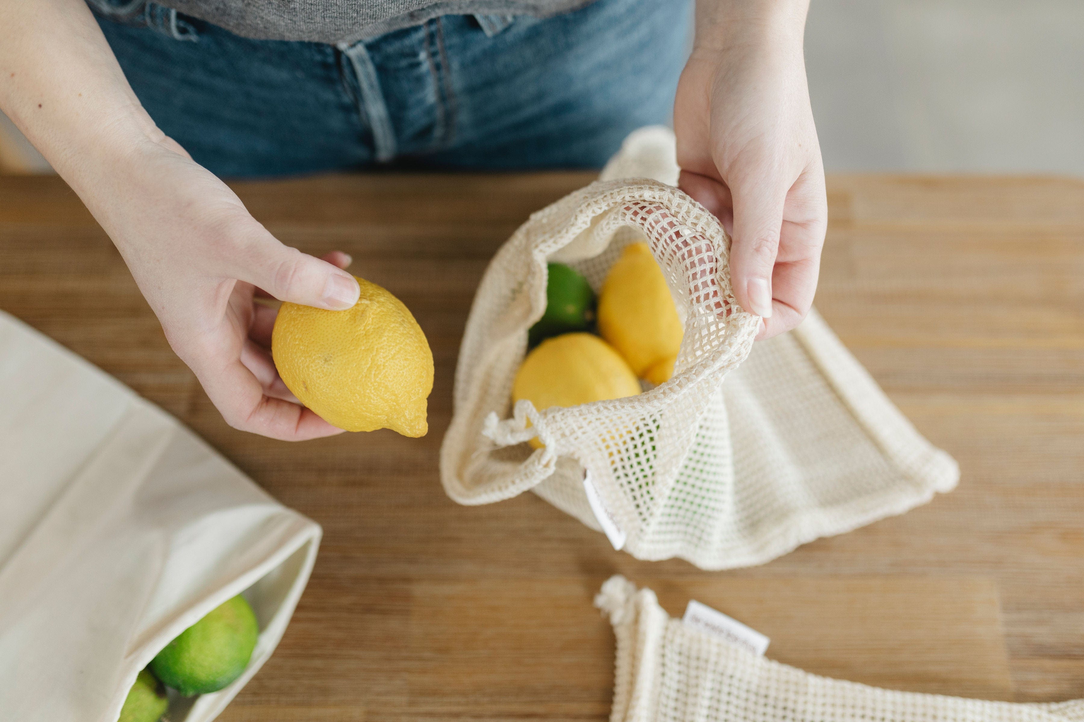 The Waste Less Shop Organic Cotton Produce Bags - Set of 6