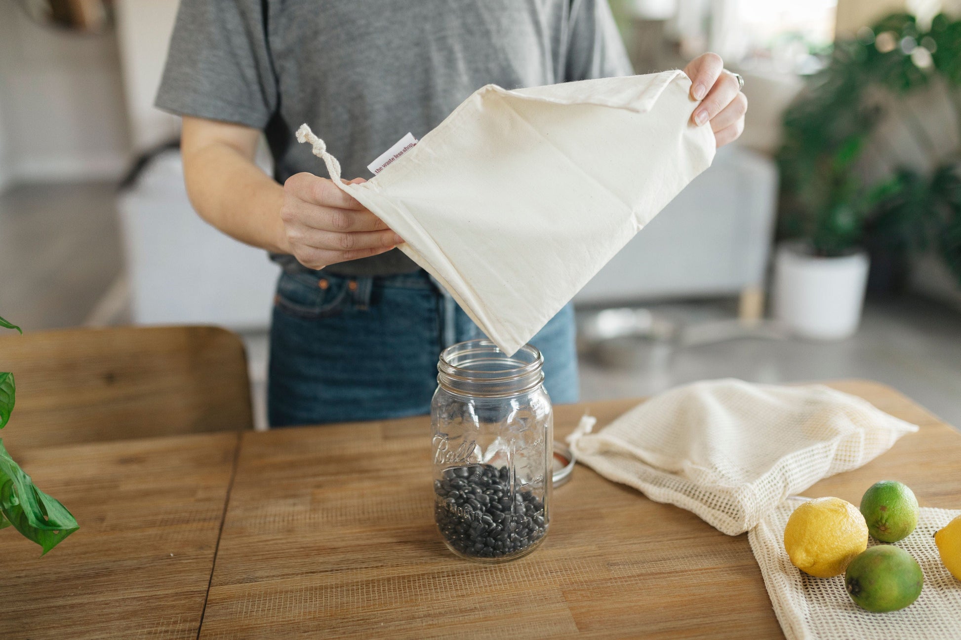 The Waste Less Shop Organic Cotton Produce Bags - Set of 6
